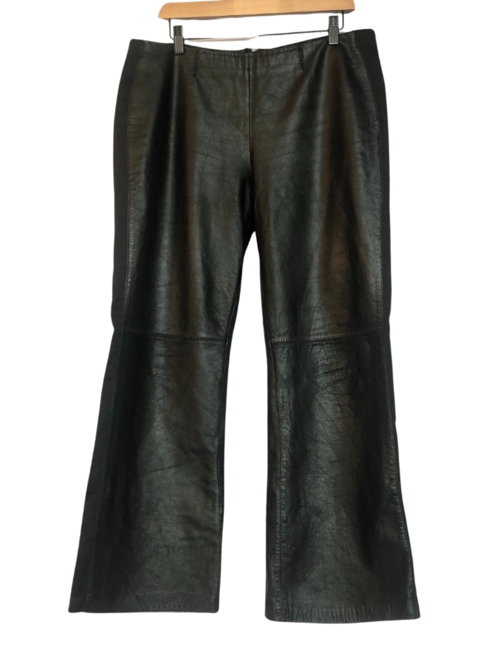 Danier Black Leather Pants Women's Size 8 Straight Leg Genuine Leather